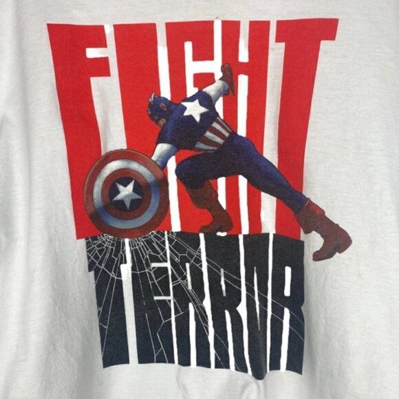 MAD ENGINE Marvel Comics Men's Captain America Fight Terror T Shirt US XL - Picture 4 of 11